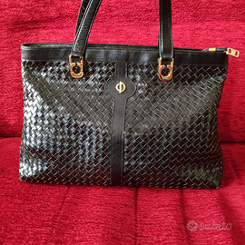 Borsa vintage in pelle intrecciata