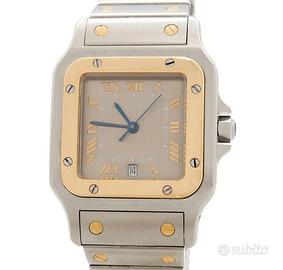 Cartier Santos Galbée GM ref. 1566 Acc/Oro Quartz