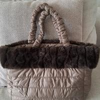 borsa in piumino e ecopelliccia
