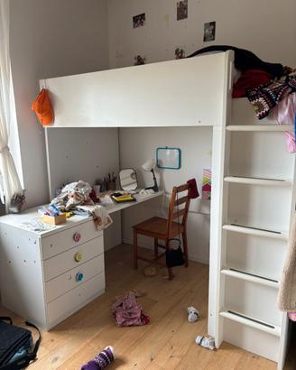 Letto a Soppalco con Scrivania IKEA SMASTAD