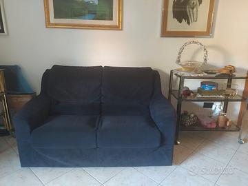 Divano Letto in Alcantara Blu 