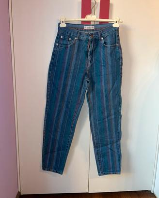 Jeans blu con striature colorate Pull&Bear