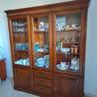 Cristalliera 3 porte 3 cassetti legno 180x40x200