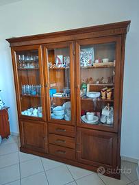 Cristalliera 3 porte 3 cassetti legno 180x40x200