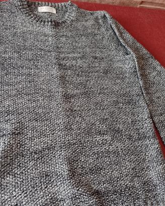 maglione grigio girocollo uomo