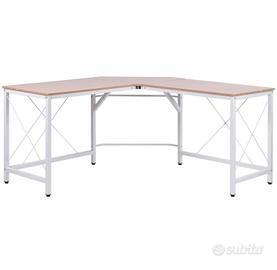 Scrivania angolare bianca/legno