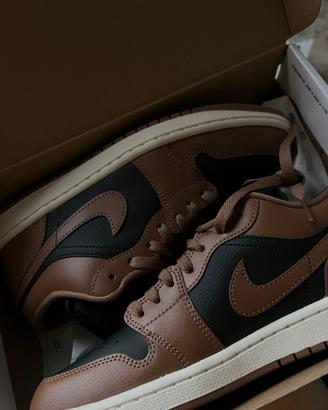 Air Jordan 1 Low  black/brown , scatola originale