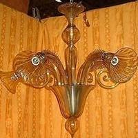 1930 Lampadario Art Dèco. Venini tre luci