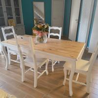 Tavolo+4 sedie stile shabby chic