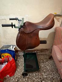Sella Giannetti in cuoio con carrello/supporto