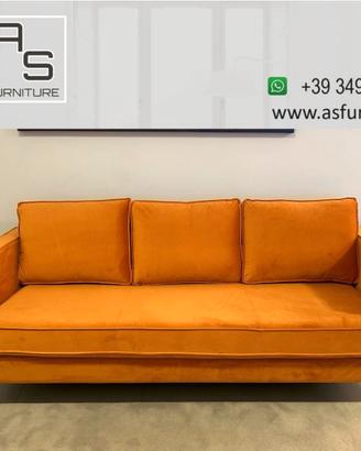 Divano design 3 posti velluto 200cm Florence Knoll