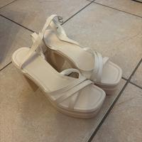 tacchi aperti platou tacco quadrato beige 38