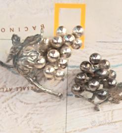 Coppia grappoli'uva argento 800 vintage- punzonati