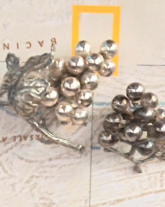 Coppia grappoli'uva argento 800 vintage- punzonati