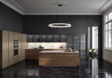 Cucina Moderna con Doppia Colonna |Larghezza 395cm