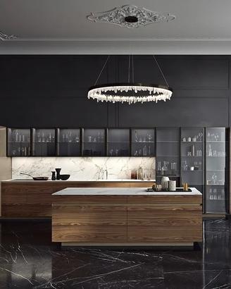 Cucina Moderna con Doppia Colonna |Larghezza 395cm