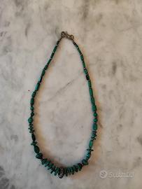 collana in malachite ed argento