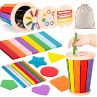 Gioco Montessori in Legno 3 in 1 – Forme, Colori e