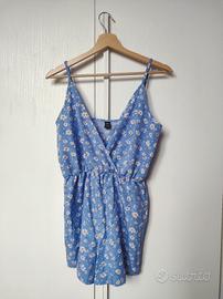 Tutina azzurra floreale