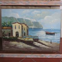 Tela paessaggio di mare Liguria