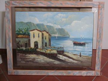 Tela paessaggio di mare Liguria