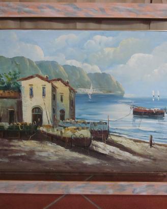 Tela paessaggio di mare Liguria
