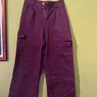 Pantalone cargo viola
