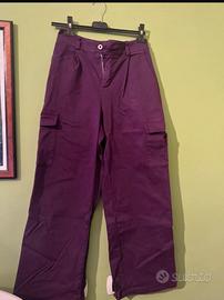Pantalone cargo viola