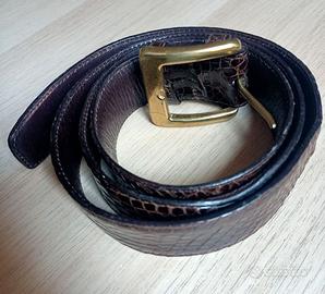Cintura in coccodrillo marrone