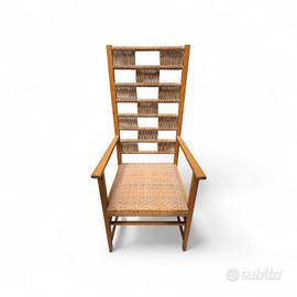 Poltrona legno e corda design raro ed originale