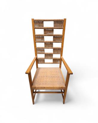 Poltrona legno e corda design raro ed originale