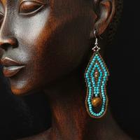 Orecchini Vintage anni 2000 etnici Occhio di tigre