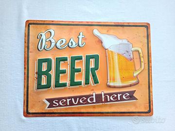 Insegna/cartello + boccale portaoggetti "beer"