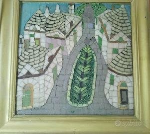 Quadro Mosaico Paesaggio Italiano Trulli Pugliesi
