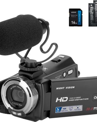 Videocamera 1080P 30FPS visione notturna 2 batteri
