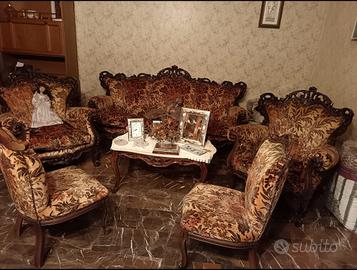 Set divano con poltrone stile barocco 