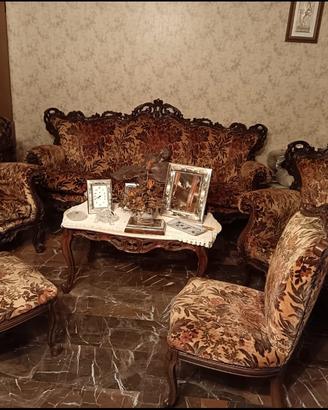 Set divano con poltrone stile barocco 