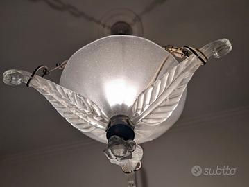 Lampadario a sospensione in vetro di Murano