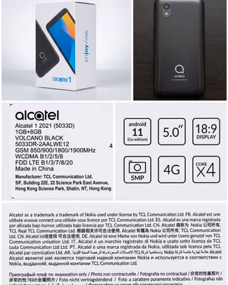 Alcatel 1 2021 (5033D) VOLCANO BLACK - 4G Dual Sim