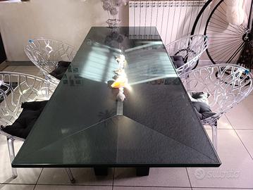 tavolo design metallo vetro 