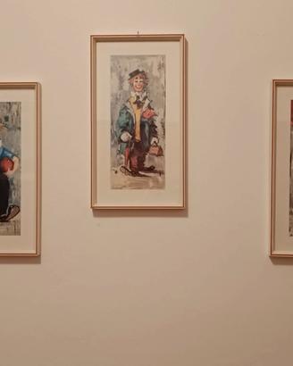 Set di 3 quadri pagliacci