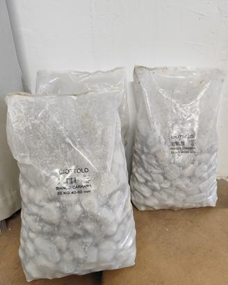 Ciottolo bianco di Carrara 40x60 mm 25 kg