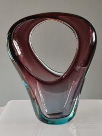 Vaso centrotavola vetro sommerso Murano vintage