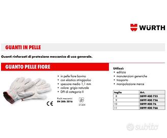 10 paia di guanti in pelle lavoro e giardinaggio