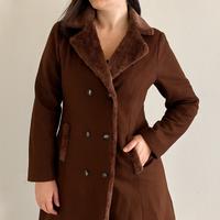 Cappotto Allegra K marrone - stile montone - nuovo