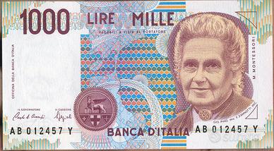 1.000 LIRE montessori AB012457Y FDS A ciampi-spezi