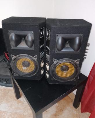 Coppia casse X karaoke amplificate