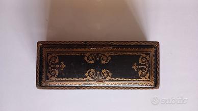 Scatola porta anelli antica cuoio con decori do