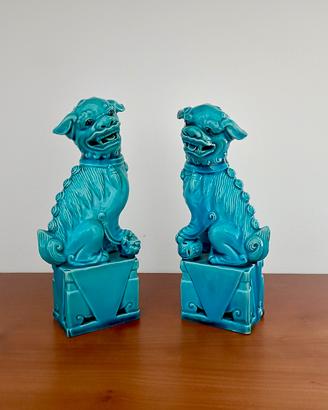STATUINE  CANI FOO DOGS/CANE-LEONI CINESI-IN PORCE