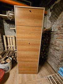 scarpiera legno doppia ribalta per scarpe ciabatte